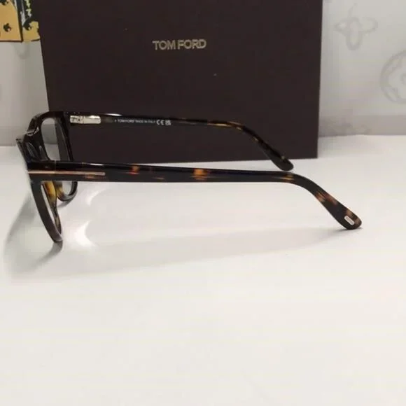 Tom Ford TF5895-B 052 Dark Havana Square Eyeglasses NEW